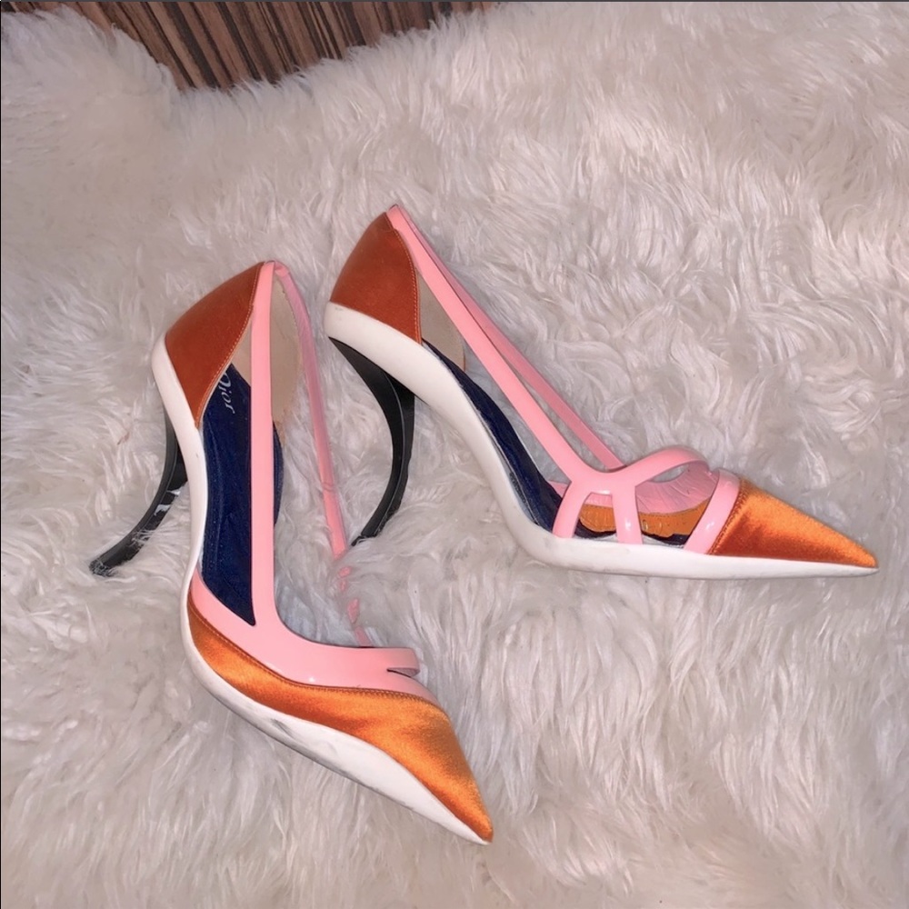Dior Heels.  Vintage Pink and Orange Dior Heels